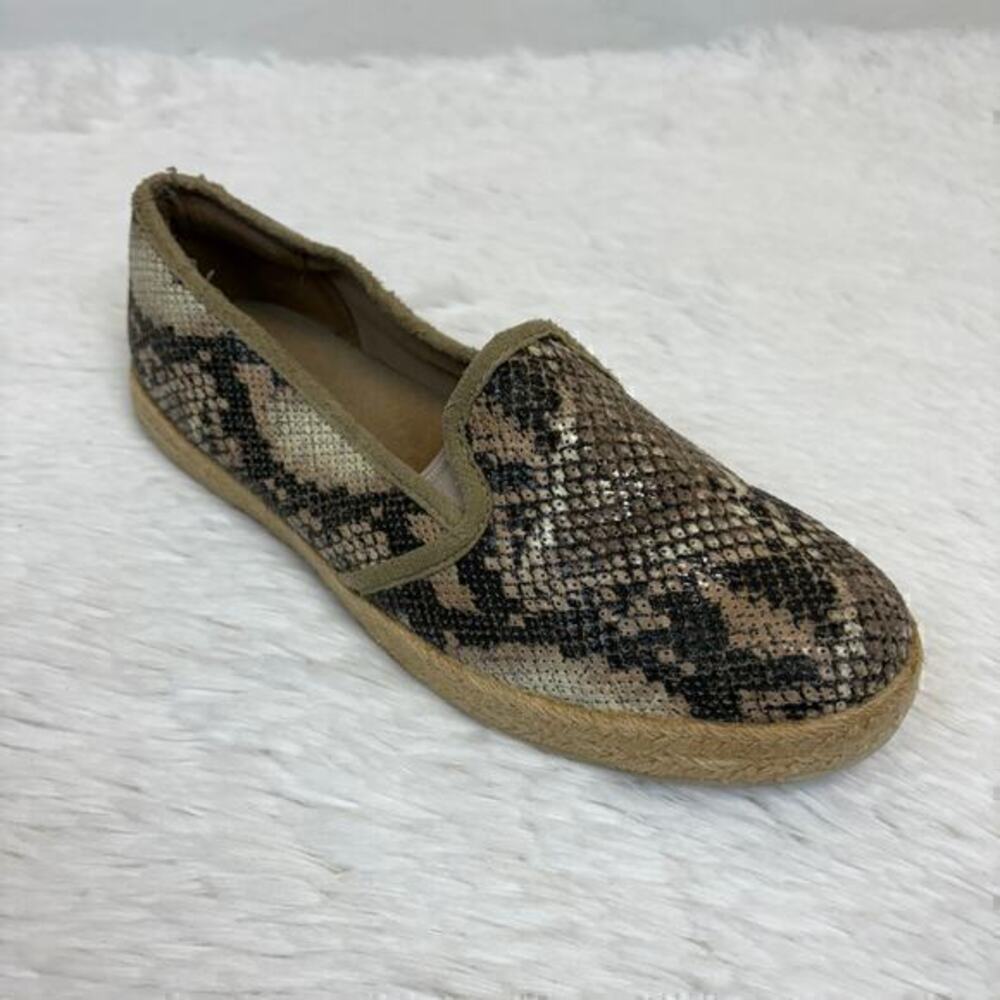 Clarks Azella Theoni Snakeskin Slip-On Espadrille Shoes Size 9